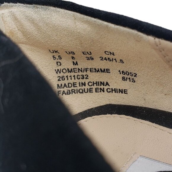 Clarks Narrative Gabriel Mist Pump Womens 8 Black Suede Square Toe - Picture 11 of 11